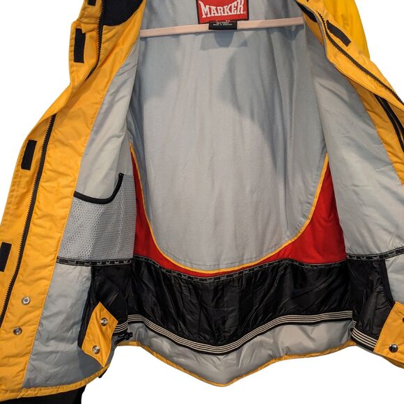 Women's Marker Insulated Snow Coat Size 14 Full Zip Cord Locks Yellow Ski Jacket - Picture 6 of 8